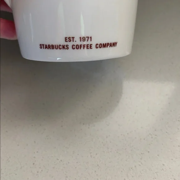 Starbucks VENTI 20 PUNCES White Mug with Red Accents - Picture 3 of 5